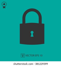 Lock vector icon EPS 10. Simple isolated safety symbol.