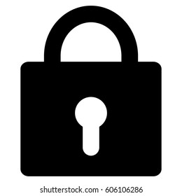 Lock vector icon. Flat black symbol. Pictogram is isolated on a white background. Designed for web and software interfaces.