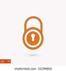 lock vector icon, flat design best vector icon