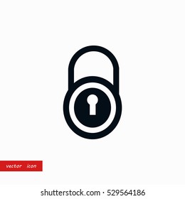 lock vector icon, flat design best vector icon