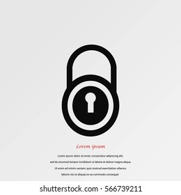 lock vector icon, flat design 