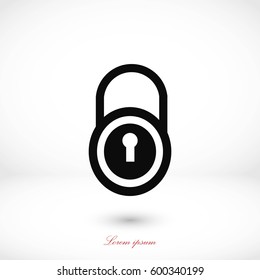 lock vector icon, flat design best vector icon