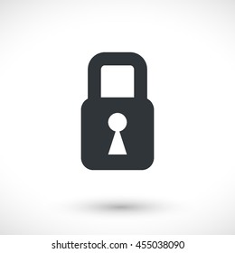 Lock vector icon. Graphic symbol for web design, logo. Gray glyph on a white background. Isolated sign.