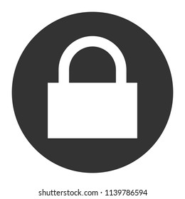 Lock vector icon. Gray background. Vector flat sign.
