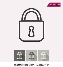 Lock vector icon. Illustration isolated for graphic and web design.