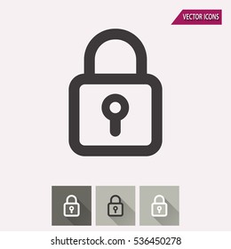 Lock vector icon. Illustration isolated for graphic and web design.