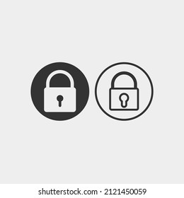 signo de ilustración de icono de vector de bloqueo