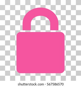 Lock vector icon. Illustration style is flat iconic pink symbol on a transparent background.