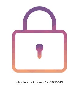 Lock Vector Icon Illustration Triangulation Art