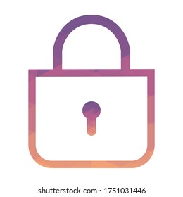 Lock Vector Icon Illustration Triangulation Art