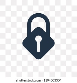 Lock vector icon isolated on transparent background, Lock transparency concept can be used web and mobile