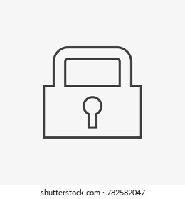 Lock vector icon isolated on light grey background