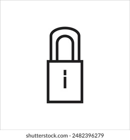 lock vector icon line template