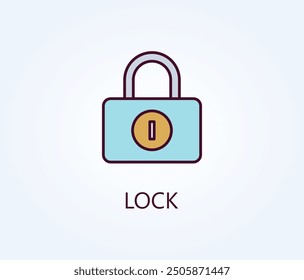 Lock Vector, Icon Or Logo Sign Symbol Illustration