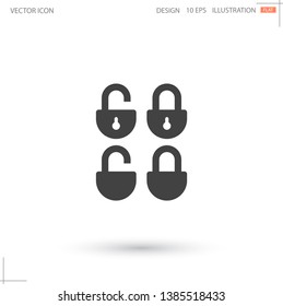 Lock vector icon . lorem ipsum Flat Design JPG