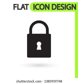 Lock vector icon , lorem ipsum Flat design