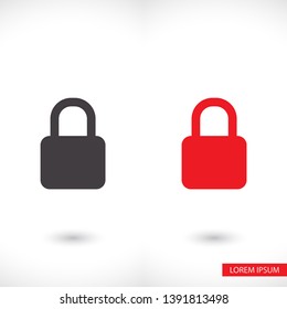 Lock - vector icon , lorem ipsum Flat design