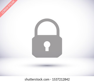 Lock Vector icon . Lorem Ipsum Illustration design