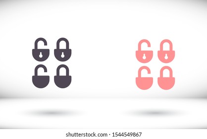 Lock vector icon . lorem ipsum Flat Design JPG