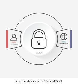 Lock Vector icon . Lorem Ipsum Illustration design