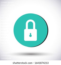 Lock vector icon , lorem ipsum Flat design