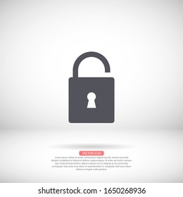 Lock vector icon , lorem ipsum Flat design