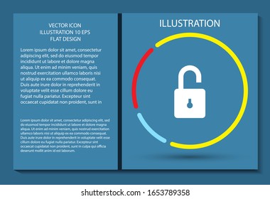 Lock vector icon , lorem ipsum Flat design