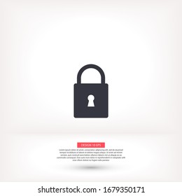 Lock vector icon , lorem ipsum Flat design