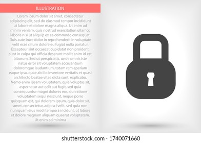 Lock vector icon , lorem ipsum Flat design