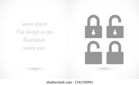 Lock vector icon . lorem ipsum Flat Design JPG