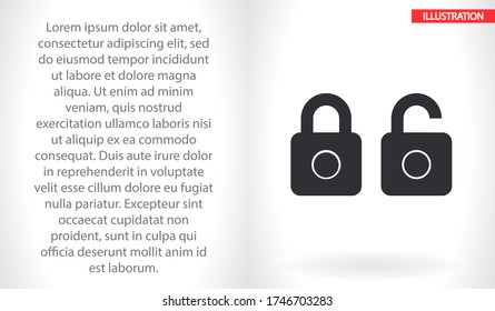 Lock vector icon , lorem ipsum Flat design