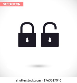 Icono del vector de bloqueo, diseño plano de lorem ipsum