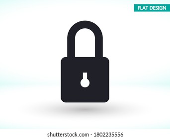 Lock vector icon , lorem ipsum Flat design