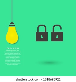 Lock vector icon , lorem ipsum Flat design