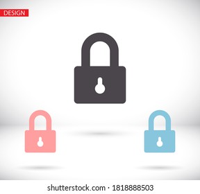 Lock vector icon . lorem ipsum Flat Design JPG