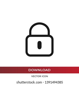 Lock vector icon in modern design style for web site and mobile app