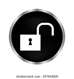 lock - vector icon on a black button