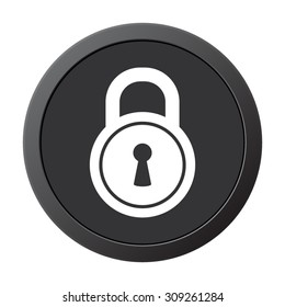 lock - vector icon on a grey button