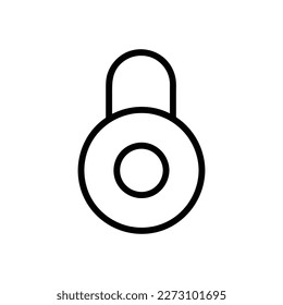 Bloquear icono vector, estilo de esquema, aislado en fondo blanco.