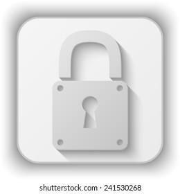 lock vector icon - paper button 