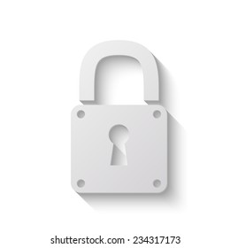 lock vector icon - paper illustration 