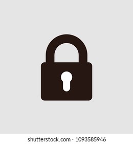 Lock vector icon. Password security symbol. Lock Icon in trendy flat style isolated on grey background. Security symbol for web design.