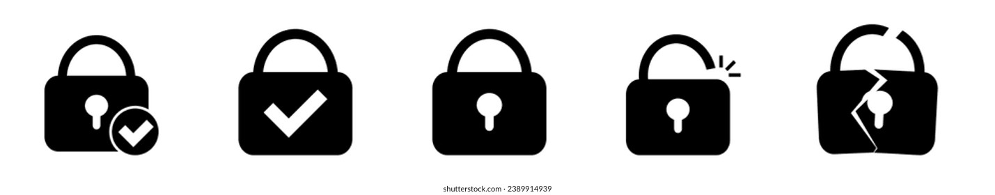 Bloquear icono vectorial. Símbolo de seguridad de protección