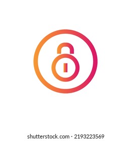 Lock vector icon, Security symbol, Lock web button design, Security system, Vector