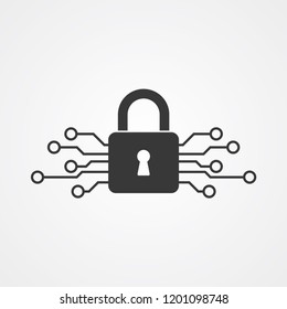 Lock vector icon sign symbol