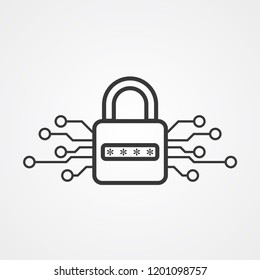 Lock vector icon sign symbol