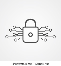 Lock vector icon sign symbol