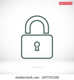 Lock vector icon, stock vector illustration flat design style