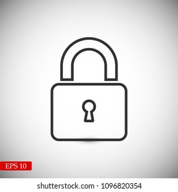 Lock vector icon, stock vector illustration flat design style