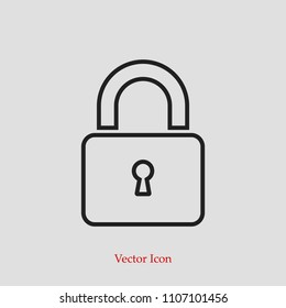 Lock vector icon, stock vector illustration flat design style
